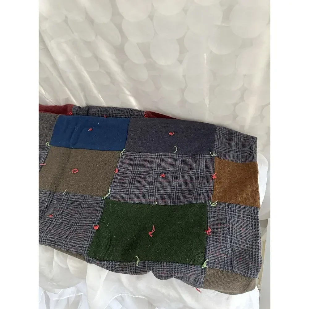 VTG Handmade Wool PATCHWORK Suit QUILT 40’s Primitive Rustic Farmhouse Country